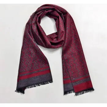 Šála HEDVÁBNÝ SVĚT Šála z česaného hedvábí šedo-vínová