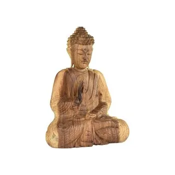 Dřevěná soška Buddha 30 cm natural - Vitarka mudra - učení - var. B