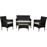 Juskys Sedací souprava Fort Myers černá/ béžové podušky