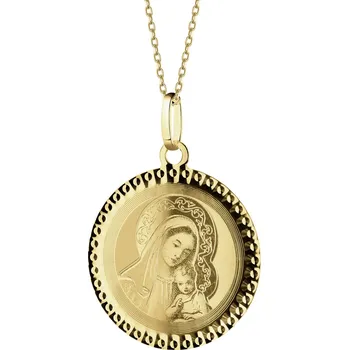 Přívěsek Zlatý přívěsek - medailon Matka Boží - AP539-8980