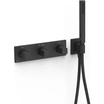 Vodovodní baterie Tres B-System vanová baterie pod omítku s termostatem černá 30725301NM