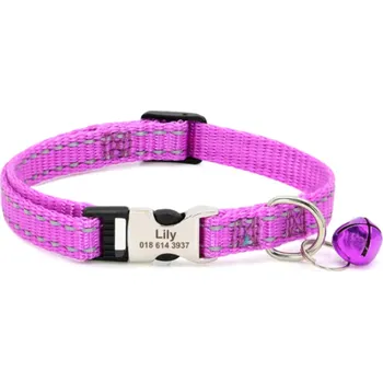 Obojek pro psa Reflexní nylonový obojek se jménem pro kočku 19 - 30cm Barva: Fialová