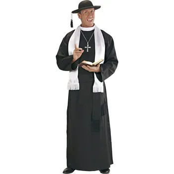 Karnevalový kostým Pánský kostým kněz, černý. - Velikost XXXL