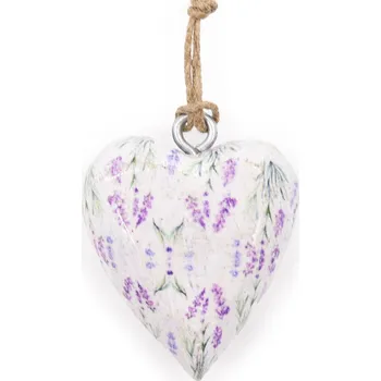 Velké Dekorativní Dřevěné Srdíčko - Levandule