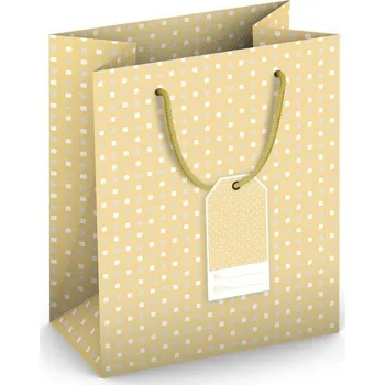 Dárková taška Taška dárková vánoční Medium matt 19 x 23 x 10,2cm TM - s motivem Čtverečky