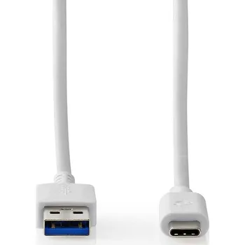 Mobilní telefon NEDIS USB kabel | USB 3.2 Gen 1 | USB-A Zástrčka | USB-C™ Zástrčka | 5 Gbps | Poniklované | 1.00 m | Kulatý | PVC | Bílá | Box