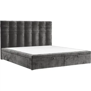 Postel Maison de Rêve Šedá čalouněná dvoulůžková postel CLUBHOUSE 160 x 200 cm s úložným prostorem