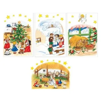 Pohlednice malované 20 ks, české Vánoce