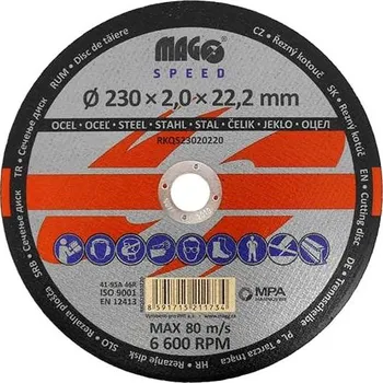 Brusný kotouč MAGG SPEED Řezný kotouč na kov 230x2,0x22mm