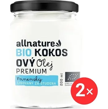 Rostlinný olej Allnature Bio Kokosový olej 2 x 200ml