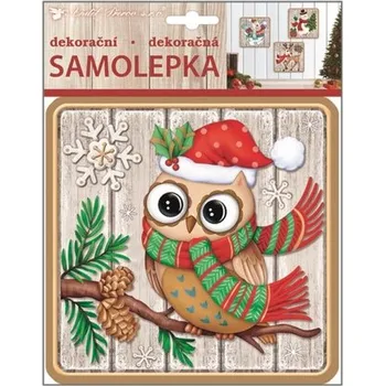 Samolepící dekorace Samolepka plastická 23x18 cm, sova