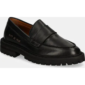 Dámské mokasíny Kožené mokasíny Common Projects Chunky Loafer dámské, černá barva, na platformě, 6177 6177.7547 99X, EUR 39