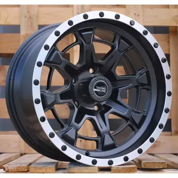 Alu kolo Alu kola Racing Line B5995, 17x9 5x127 ET-6, černá matná + leštěný límec