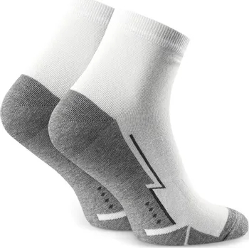 Dámské ponožky Bílo-šedé dámské sportovní ponožky Art. 054 D270, WHITE Velikost: 44/46