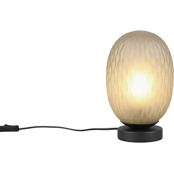 Lampička Trio Leuchten 564200115 FACETTE - Stolní lampička na noční stolek, 1 x E27, Ø 17cm (Ložnicová lampička s jemně zeleným skleněným stínidlem a vypínačem na kabelu)