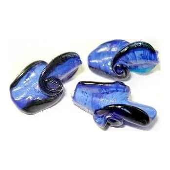 Korálek Vinuté perle - spirála - modrá 26x18mm (do vyprodání zásob)