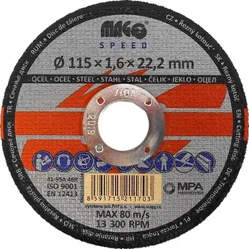 Brusný kotouč MAGG SPEED Řezný kotouč na kov 115x1,6x22mm RKQS11515220