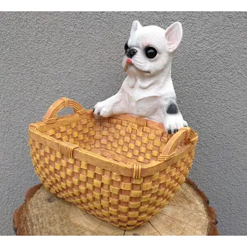 Zahradní dekorace Prodex Import Pes s košíkem polyston