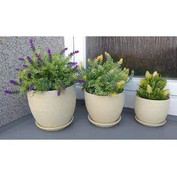 Obal na květináč Prodex Import Květináč žlutý sd 3ks