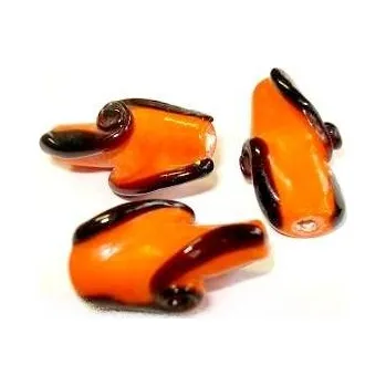 Šperk Vinuté perle - spirála 26x18mm - oranžová (do vyprodání zásob)