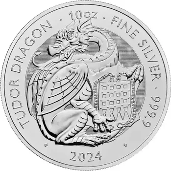 Royal Mint Stříbrná investiční mince Dragon 10 Oz | Tudor Beasts | 2024 | 311,1 g