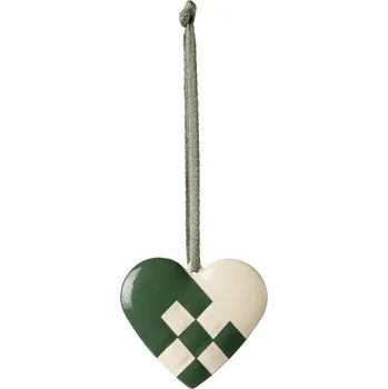 plyšák Maileg Malá kovová vánoční ozdoba srdíčko Dark Green Maileg Metal Ornament Small Heart, Dark Green