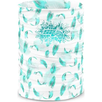 Nákrčník Multifunkční šátek BIRD bílá - Azurová / ONE SIZE