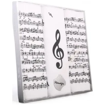 Dárková sada pánských ručně tištěných kapesníků s hudebními motivy