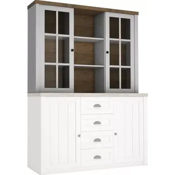 Příborník do zásuvky Nástavba vitrína PROVENCE W2D, sosna andersen/dub lefkas