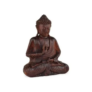 Dřevěná soška Buddha 30 cm tmavá - Vitarka mudra - učení