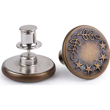 Knoflík Riflový knoflík odnímatelný velikost 32", barva 1 staromosaz