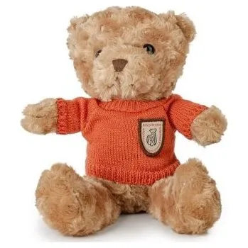plyšák Miś kudłaty 22cm w sweterku pomarańczowy