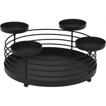 Vánoce svícen na 4 svíčky kul.pr.32x11cm kov.drátěný ČER (M.A.T. 386531)