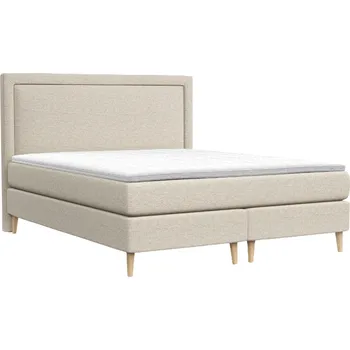 Postel Maison de Rêve Světle béžová čalouněná postel boxspring CAVA 140 x 200 cm