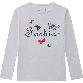 Dívčí tričko - Wolf S2447, šedý melír Barva: Šedá, Velikost: 146