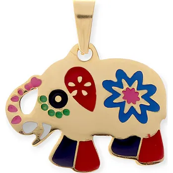 Souprava šperků MPM Pozlacený přívěsek z nerezové oceli nerezový přívěsek Slon 6705 - pozlacený SPD.6705