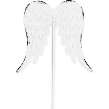 Vánoční dekorace Křídla zápich kov š.7x27cm bílá