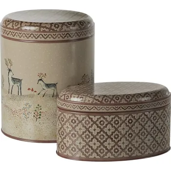 Dóza na potraviny Maileg Plechové dózy Winter Wonderland 2 ks Maileg Metal Box, Winter Wonderland 2 pcs