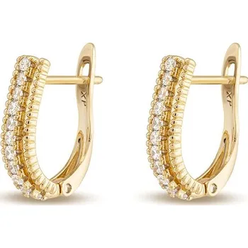 Náušnice Biju Pozlacené náušnice 14K, proužky ozdobené pásem zirkonů 1002149