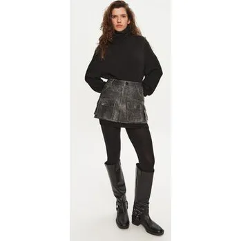 Dámská sukně One Teaspoon Kožená sukně 26597 Šedá Regular Fit XL