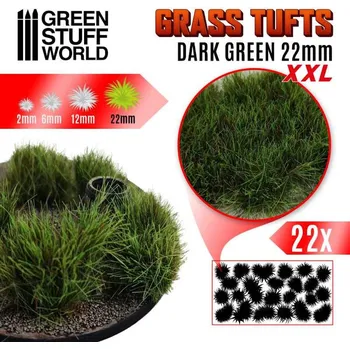 Green Stuff World Grass TUFTS XXL - 22mm self-adhesive - DARK GREEN (Green Stuff World)