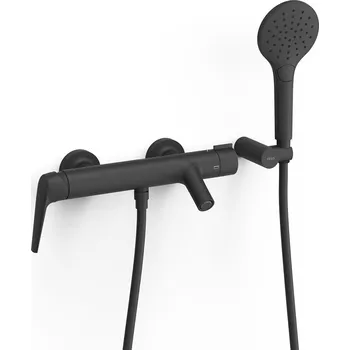 Vodovodní baterie Tres Fuji vanová baterie na stěnu černá 28117001NM