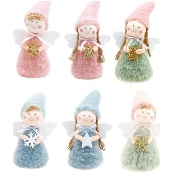 Vánoce Anděl plyšový na postavení 12 cm - cena za 1 KS