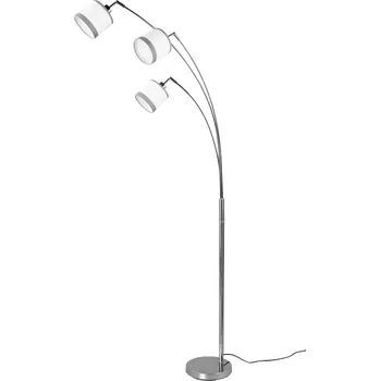 Stojací lampa Trio Leuchten R41553006 DAVOS - Stojací trojramenná lampa s textilními stínidly, 3 x E14, 185cm výška (Stojací lampa s naklápěcími stínidly, textilní bílá stínidla)