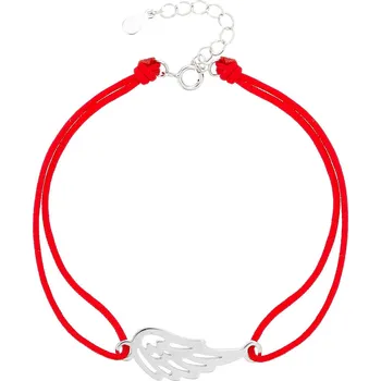 Náramek Bealio BEALIO Stříbrný náramek ANDĚLSKÉ KŘÍDLO shamballa provázek Délka náramku: 17+3 cm 03-09313-2909