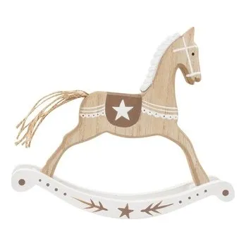 Houpací kůň Kůň houpací dřevěný 19 x 17 cm, bílý