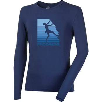 Pánské oblečení triko dlouhé pánské Progress VANDAL BOULDER tmavě modré