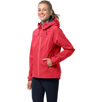 Dámská větrovka Červená dámská sportovní bunda Jack Wolfskin Highest Peak 3l Jkt W 1115121-2058 Velikost: L