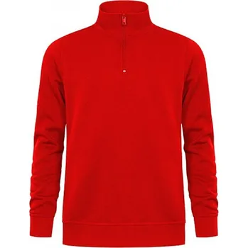Pánská mikina Promodoro Mikina Troyer v unisex střihu s boční kapsou a elastickými manžetami Barva: červená, Velikost: XXL E5052