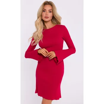 Dámské šaty Bavlněné šaty se zvonovými rukávy MOE M821 červené EU velikost: L/XL